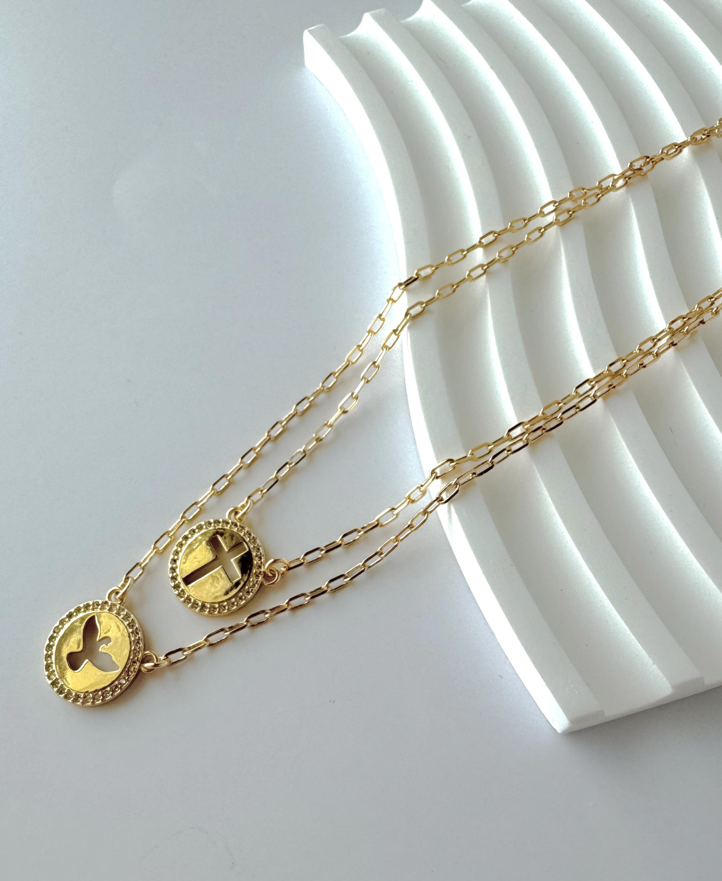 Scapulary Necklace Gold Scapular Confirmation Gift Religious