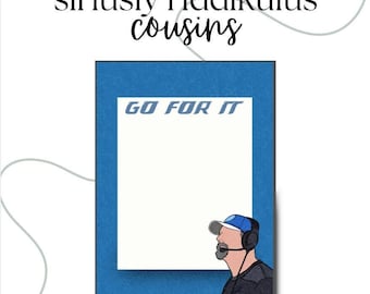 Dan Campbell Go For It Notepad | Detroit Notepad | Football Motivation Stationery | Sports Fan Notepad | Detroit Football Notepad