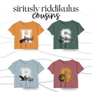Varsity Wizard House Pride Crop Top | Magical Crop Top | Academy Shirt | Witch & Wizard Aesthetic | Courage Wisdom Ambition Loyal Graphic