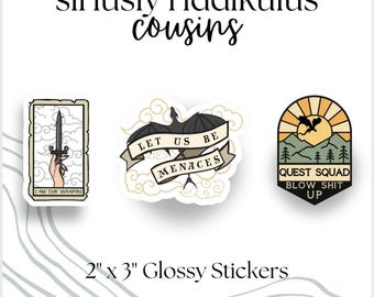 Dragon Rider Sticker Pack Romantasy Bookish Stickers (2.5-inch)