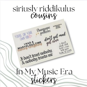 Lyrical Sticker Collection Vol. 1 | Musical Sticker Collection | Lyric Aesthetic Stickers | Laptop & Water Bottle Stickers