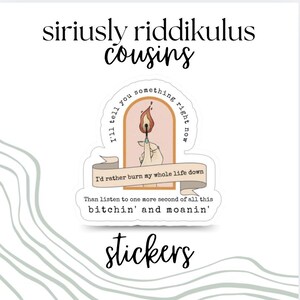 Burn My Life Down Music Inspired Laptop or Water Bottle Sticker