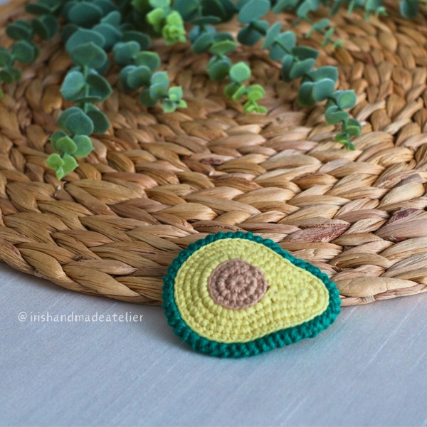 Avocado Crochet Hair Clip, Cute Hair Clip, Fruit Hair Snap, Amigurumi Fruit Hair Clip, Hair Accesories, Unique Gift, Accessories For Girls