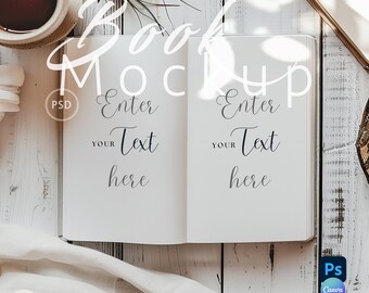 Mockup de diário de capa dura aberta | Mockup de diário aberto de caderno | Mockup de diário de capa dura | Mockup de diário Boho | Objeto inteligente PSD e PNG|206