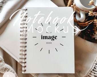 May include: White spiral bound notebook mockup with the text "Your image here" in black text on the cover.
