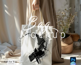 Tote Bag Mockup,Shopping ToteBag  Mockup PSD,Blank Totebag Mock up, Template Mock up Canva, Printify Print On Demand, Gift Bag Mockup|339