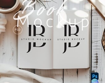 Mockup de diário de capa dura aberta | Mockup de diário aberto de caderno | Mockup de diário de capa dura | Mockup de diário Boho | Objeto inteligente PSD e PNG|206