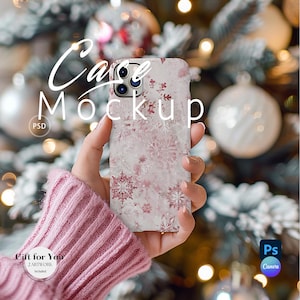 Handyhüllen Mockup, Weihnachten I Handyhüllen Mockup, Handyhülle Photoshop PSD, Smartphonehülle Mock Up Canva PNG, Smart Objekt|366