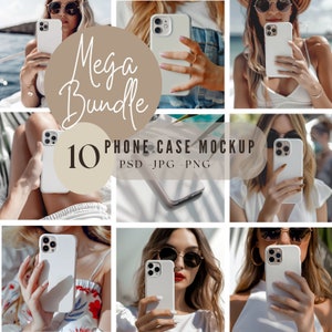 Bundle 10 Telefonhülle Mockup,i Phone Canva Mockup,i Phone Photoshop Mockup, Telefonhülle Mockup, Telefonabdeckung Mockup, Smart-Objekt 208