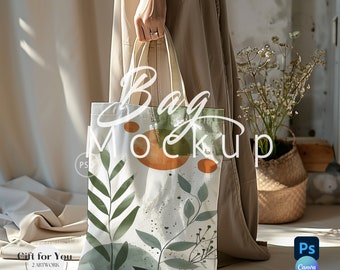 Tote Bag Mockup,Shopping ToteBag  Mockup PSD,Blank Totebag Mock up, Template Mock up Canva, Printify Print On Demand, Gift Bag Mockup|339