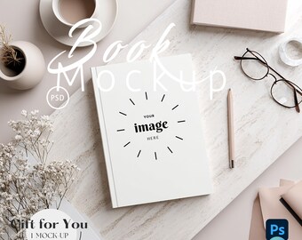 Mockup de Caderno/Diário | Mockup de Caderno A5 com Capa Dura | Mockup de Caderno com Capa Dura | Mockup de Caderno Boho | PSD e PNG com Objeto Inteligente | 770
