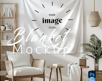 壁掛けタペストリー Printify、ブランケット モックアップ、ぬいぐるみ