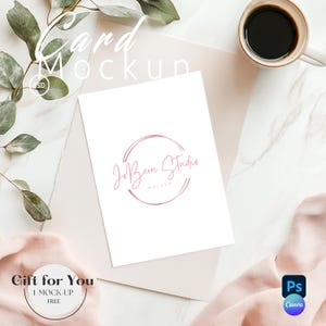 Invitations Card Mockup,Boho Card 5x7 - US Letter -  Mock up Canva PNG, Card Mockups Party, Invite Stationary, Greetings PSD Digital| 482