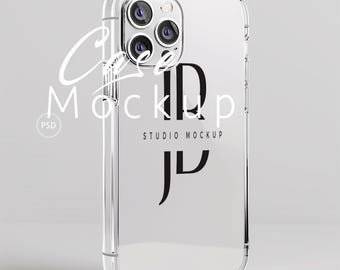 Maqueta de funda transparente para teléfono, maqueta de funda transparente para iPhone 15/maqueta de funda para teléfono, maqueta de Photoshop, objeto inteligente/teléfono, Canva, arrastrar y soltar/674
