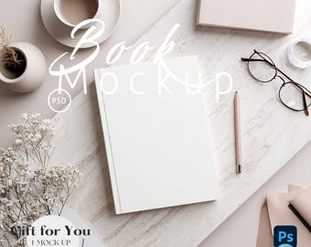 Mockup de Caderno/Diário | Mockup de Caderno A5 com Capa Dura | Mockup de Caderno com Capa Dura | Mockup de Caderno Boho | PSD e PNG com Objeto Inteligente | 770
