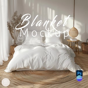 Maquette de parure de lit, maquettes de couette et d'oreiller PSD, maquette de couverture, maquette de literie par glisser-déposer Canva, maquette d'oreiller et de couverture Photoshop | 203