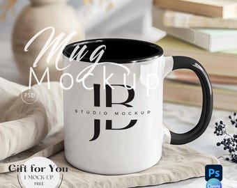 Black Handle Mug Mockup, 11 Oz Mug Mock up, Cup Coffee Mock up Photoshop, Printify Mug, Mockup Canva Drag and Drop PNG , Mockup PSD| 573