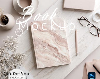 Mockup de Caderno/Diário | Mockup de Caderno A5 com Capa Dura | Mockup de Caderno com Capa Dura | Mockup de Caderno Boho | PSD e PNG com Objeto Inteligente | 770