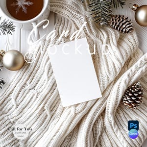 Christmas Card Mockup,Card Invitation 5x7 Mock up Canva,Card Mockups Party Invitations, Invite Stationary, Greetings PSD Digital Mockup| 399