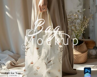 Tote Bag Mockup,Shopping ToteBag  Mockup PSD,Blank Totebag Mock up, Template Mock up Canva, Printify Print On Demand, Gift Bag Mockup|339