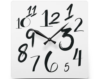 Reloj Moderno Decoración del Hogar Reloj Minimalista para Habitación Acrílico Negro
