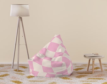 Bean Bag Chair Cover, Pink Checkers