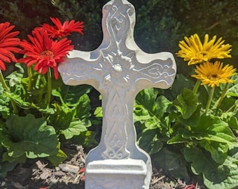 Concrete Garden Cross Concrete Standing  Catholic Christian Monument Gravestone Cemetary Religious Cross Outdoor Yard Cement Outdoor Statue