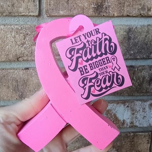 Concrete Breast Cancer Awareness Pink Ribbon Desktop Statue Cancer Support Paperweight Pink Ribbon Awareness Tier Tray Survivor Support