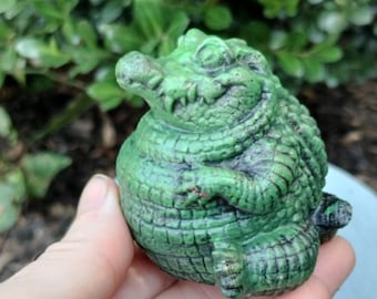 Concrete Crocodile/ Cement Alligator Statue/Small Concrete Figurine/ Outdoor Indoor Croc Decoration Miniature Animal Reptile Paperweight
