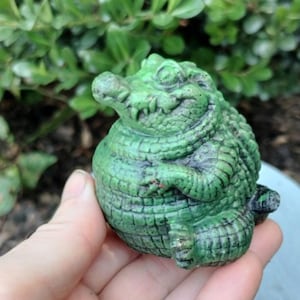Concrete Crocodile/ Cement Alligator Statue/Small Concrete Figurine/ Outdoor Indoor Croc Decoration Miniature Animal Reptile Paperweight