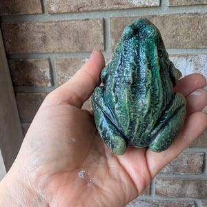 Realistic Concrete Frog Hand-Painted Cement Garden Frog Statue Outdoor Toad Sculpture Animal Frog Lover Housewarming Gift Stone Bull Frog image 16