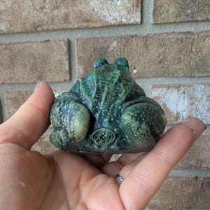 Realistic Concrete Frog Hand-Painted Cement Garden Frog Statue Outdoor Toad Sculpture Animal Frog Lover Housewarming Gift Stone Bull Frog image 15
