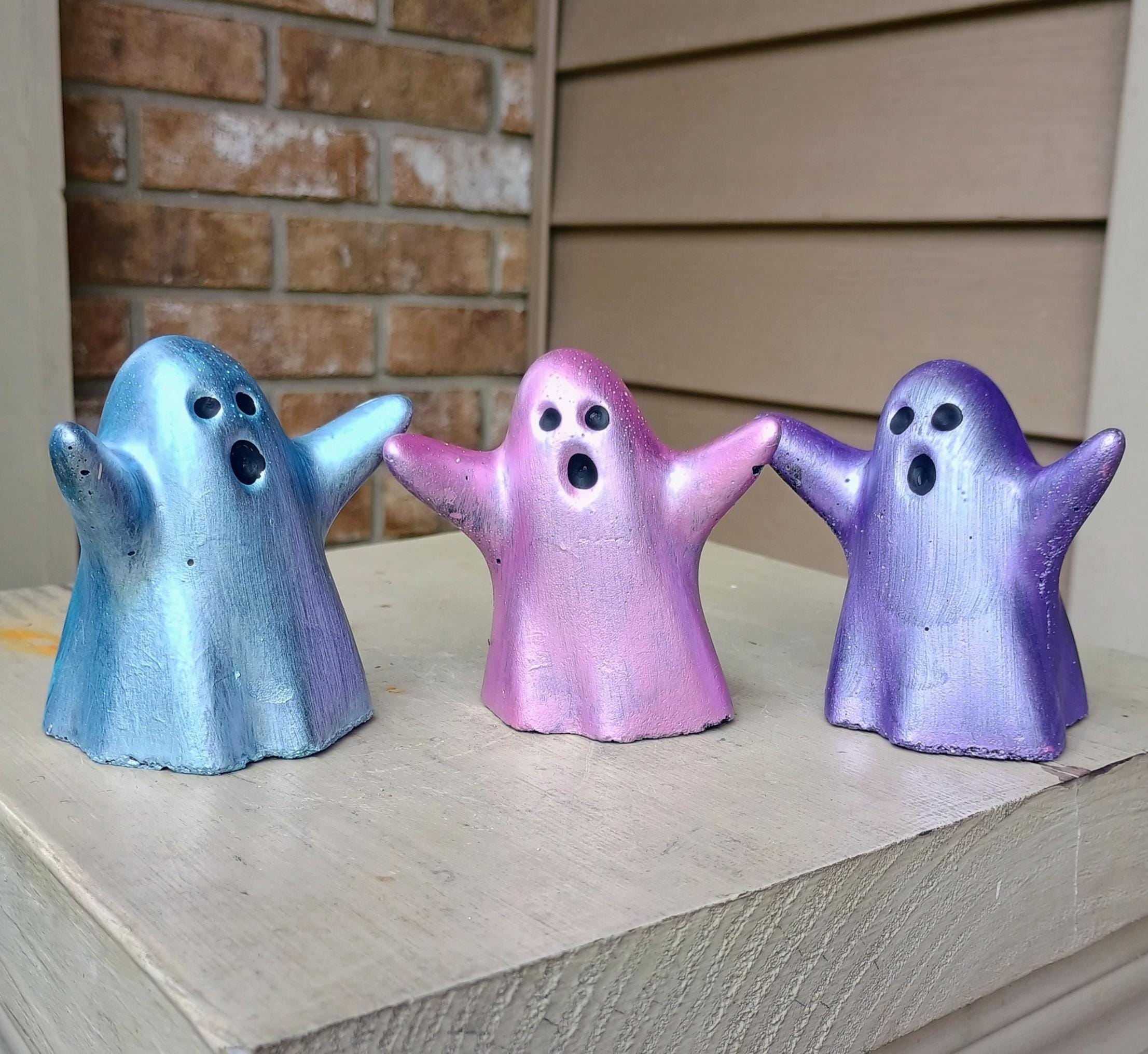 Concrete Ghost Figurines Pinkoween Pastel Halloween Statues