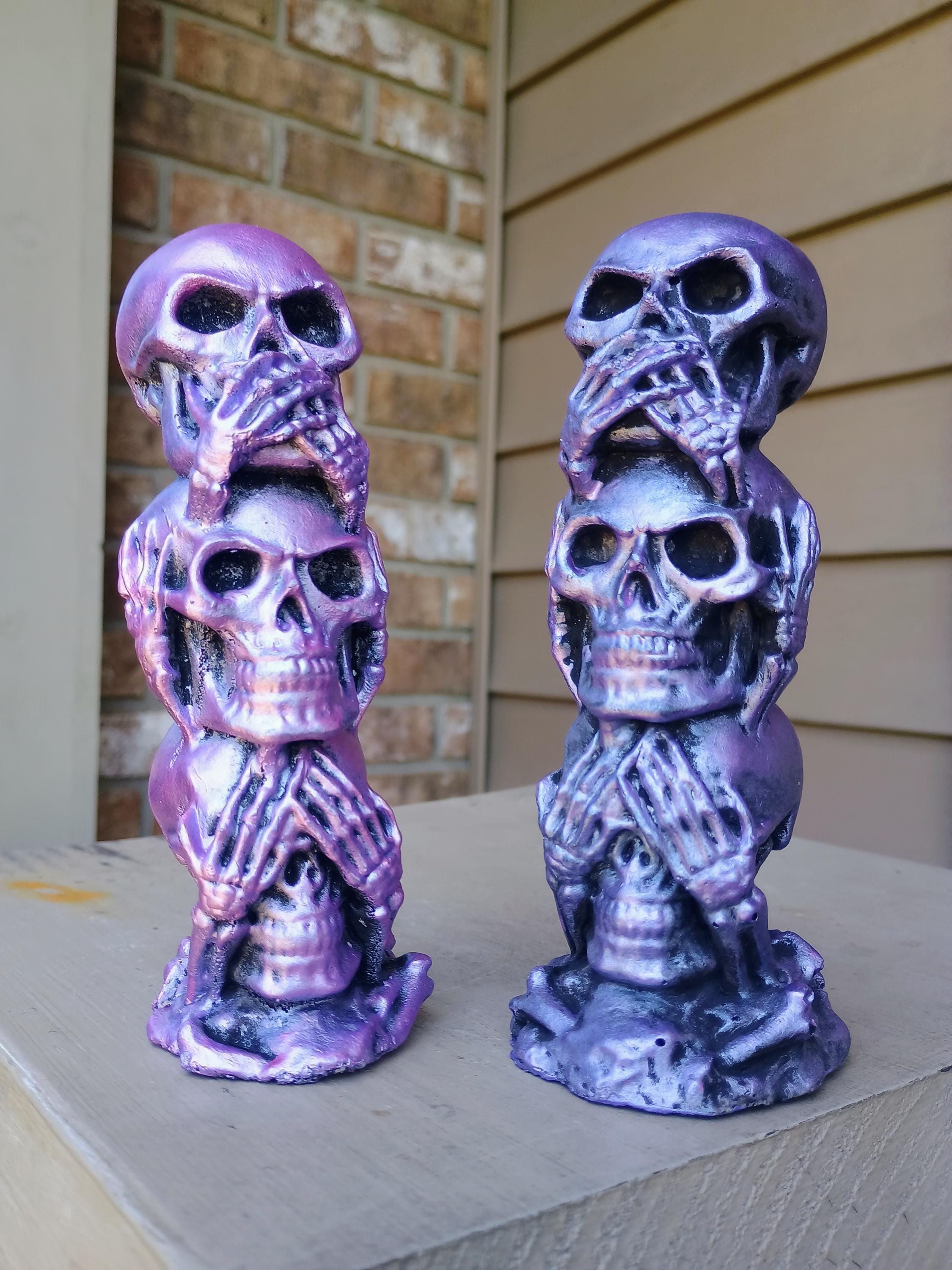 Pastel Concrete Skeleton Statue Pinkoween Halloween Tabletop Tiet