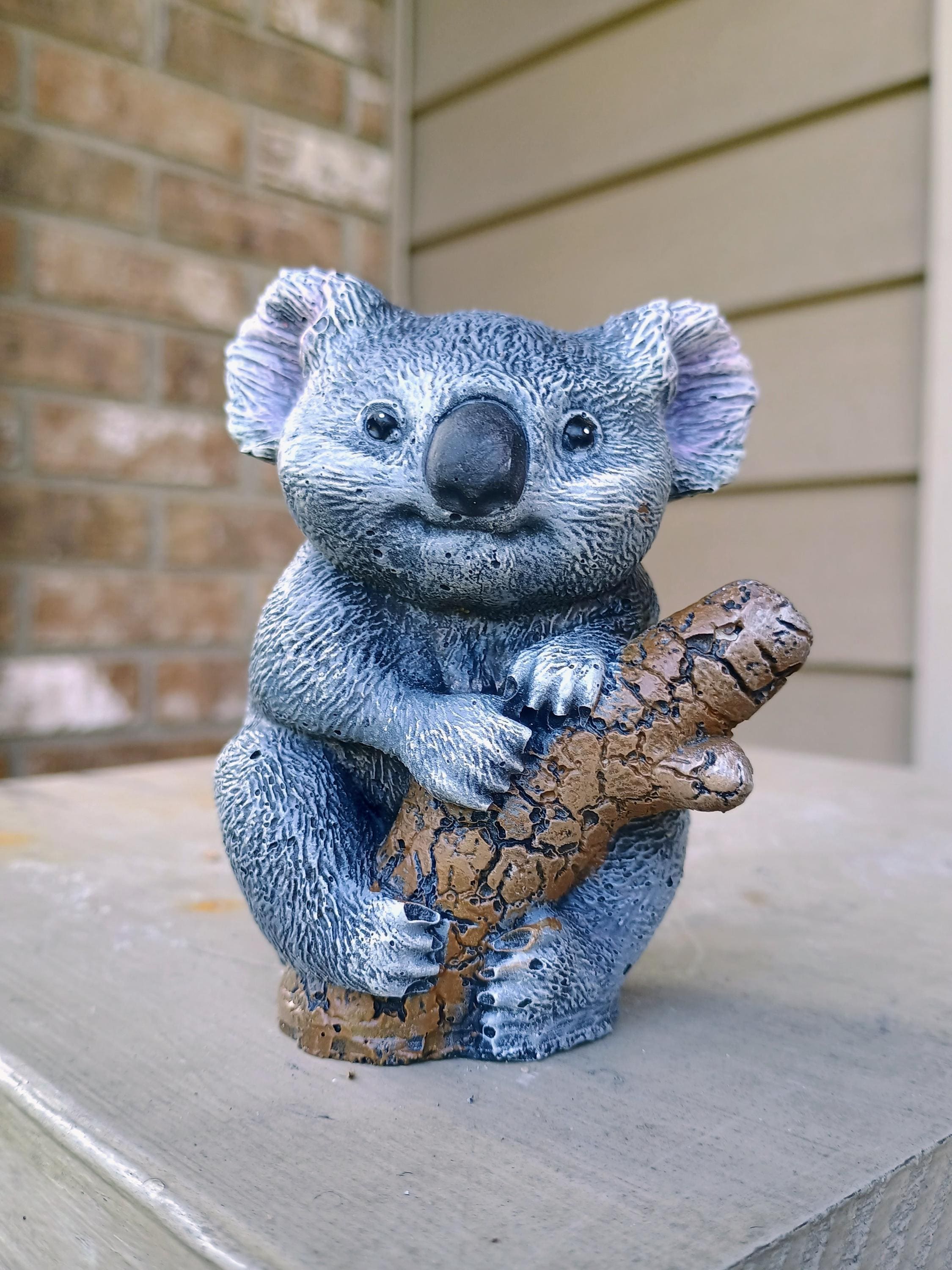 Hand Painted Concrete Koala Bear Statue Australian Animal Figurine