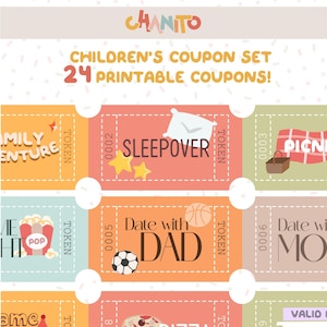 Druckbares Belohnungscoupon-Set für Kinder – Montessori-inspirierte Verhaltensanreize – Digitaler Download PDF