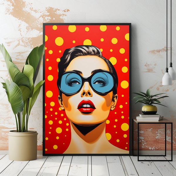 Woman portrait, poster, wall art. Digital download, digital print