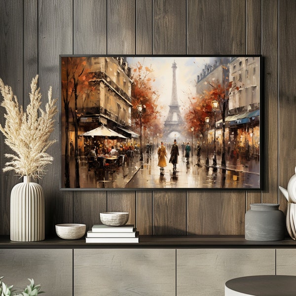 Paris in autumn, poster, wall art. Digital download, digital print