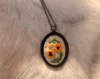 Cottagecore Floral Pendant – Handmade Botanical Jewelry
