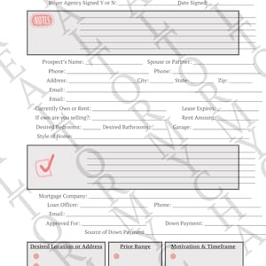 Buyer Questionnaire, Real Estate Buyer Packet, Agent Questionnaire, Home Buyer Consultation Packet, Real Estate Templates