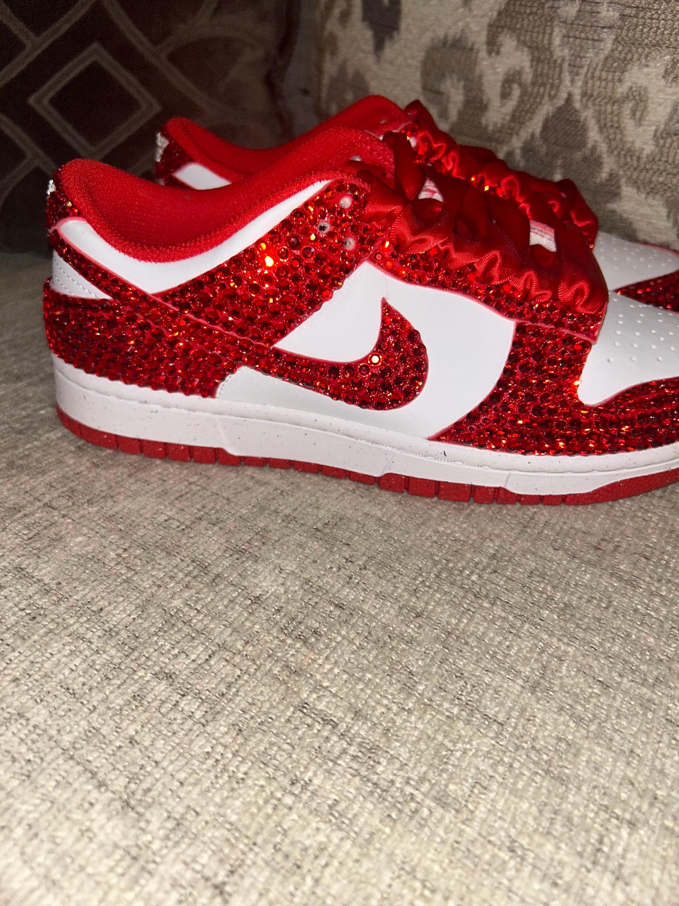 red glitter nike shoes
