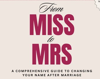 Name Change E-Book | Newlywed Guide, Checklist (Digital Download)