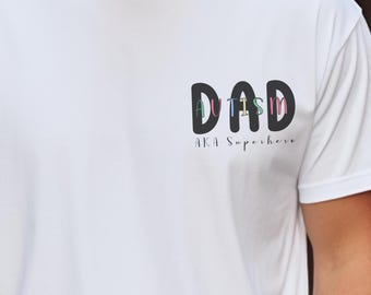 Autism Dad Superhero Shirt: Pocket Design, Father's Gift