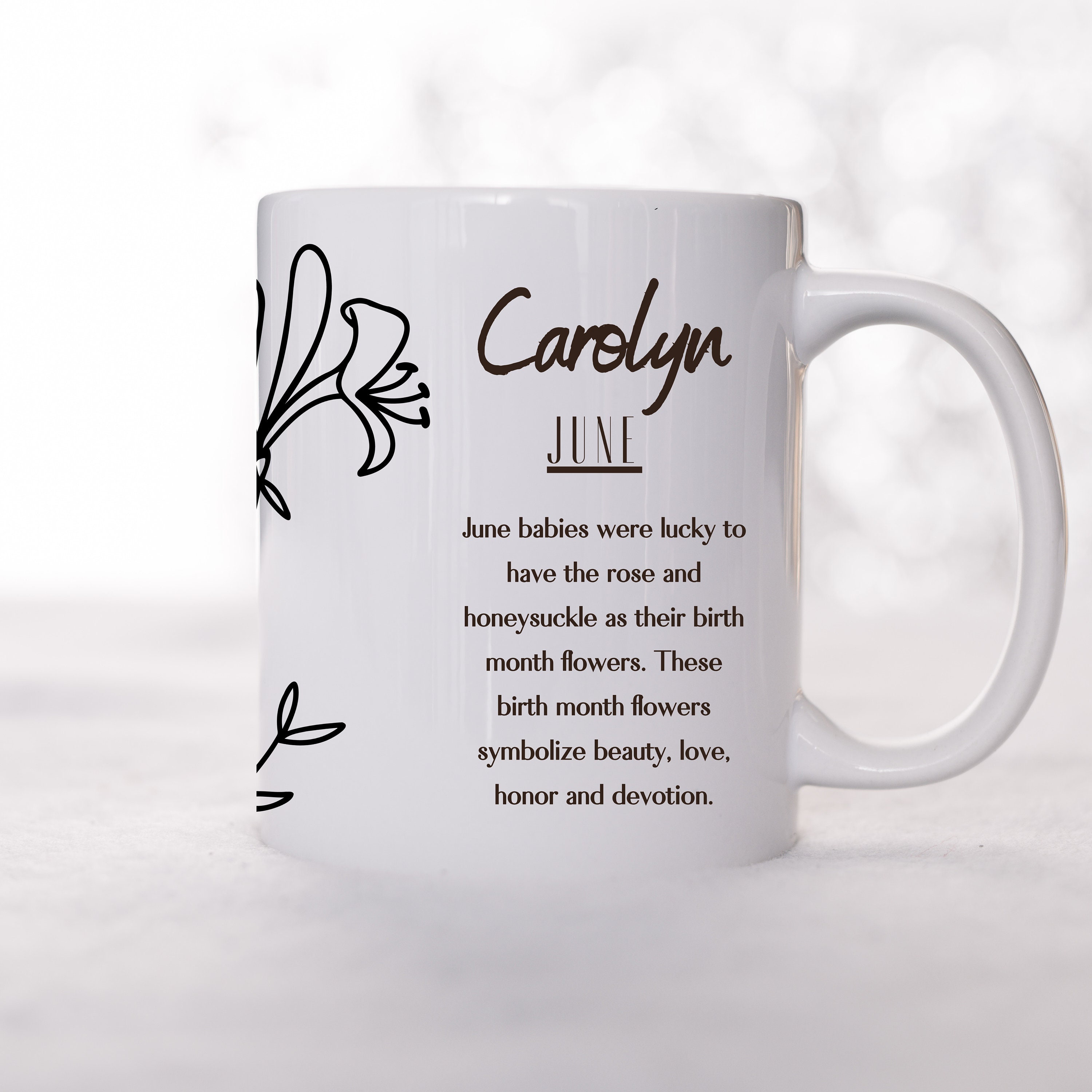 Personalized Birth Flower Mug Custom Birth Flower Coffee Cup With Name ...
