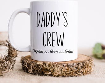 Daddy's Crew Mug, Personalized Dad Gift