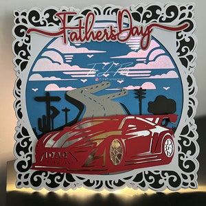 Dad Racing Car Luminaire Card TF0763 , Cutting Files SVG, Silhouette Cameo, ScanNCut, Cricut