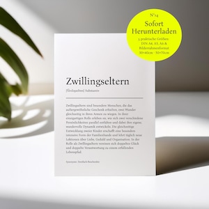 Definition Zwillingseltern Karte zur Zwillingsgeburt Geschenk Zwillingseltern Glückwunschkarte Doppeltes Glück Zwillinge Postkarte Geburt