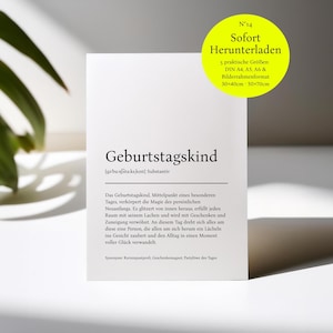 Lustige Definitionskarte Geburtstagskind Witzige Geburtstagskarte Personalisierbar Geschenk Freund Freundin Postkarte Geburtstag Glückwunsch