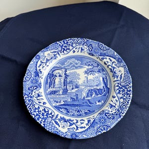 Brilliant Vintage Copeland Spode&#39;s Italian Blue and White 7.5’’ Bread Plate, Vintage Side or Salad Plate