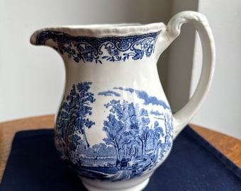 Royal Tudor Ware, Old England Staffordshire blauw & wit vintage werper